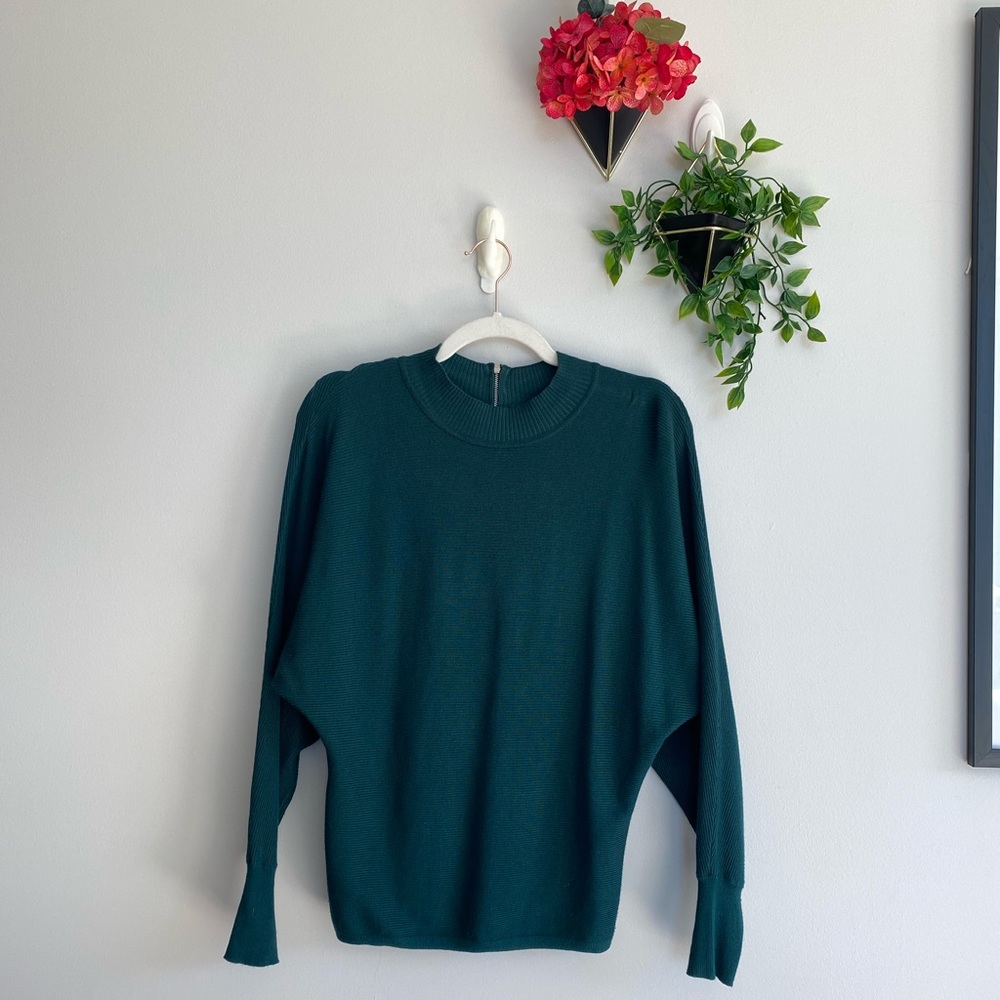 Primark Ribbed High-Neck Jade Zipper-Back Sweater XXS